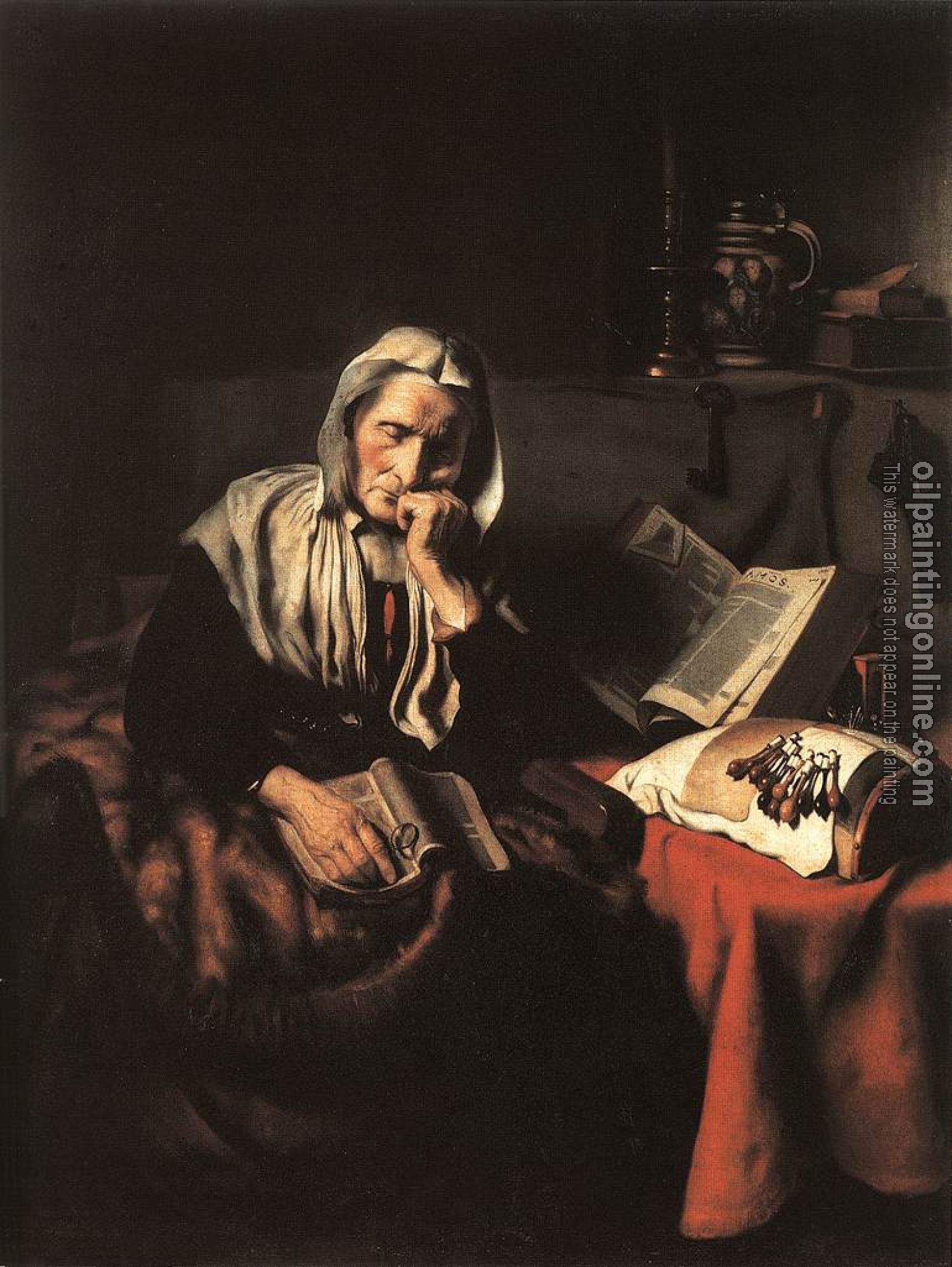 Maes, Nicolaes - Old Woman Dozing